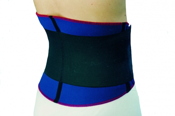 TSM Rückenbandage Pro mit Stabilisierungsgurt, blau, Ansicht von hinten