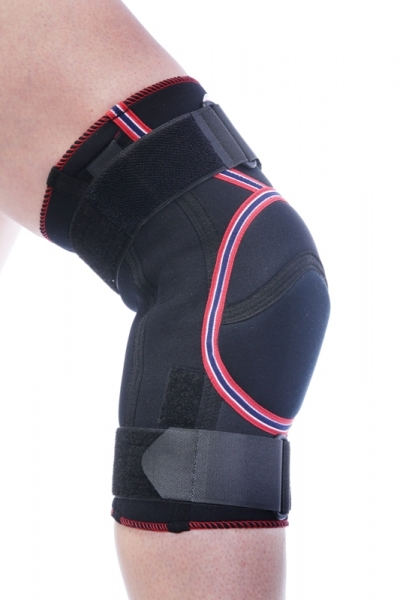 Seitliche Stabilisierung und gleichzeitige Polsterung Ihres Knie mit der TSM Kniebandage Pro mit Polster und Schienen